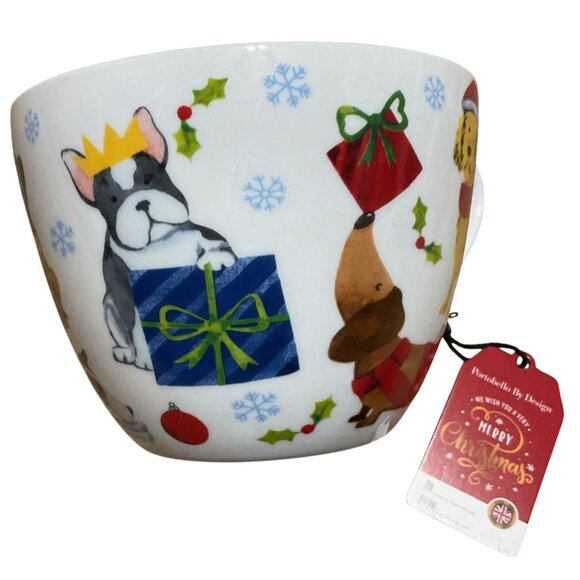 NWT Portobello By Design English Christmas Mugs 4 Set Bone China Festive Gift - Picture 3 of 11